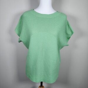 Sioni Sweater Top Womens Large‎ Green Knit Boat Neck Soft Luxury Minimal Capsule